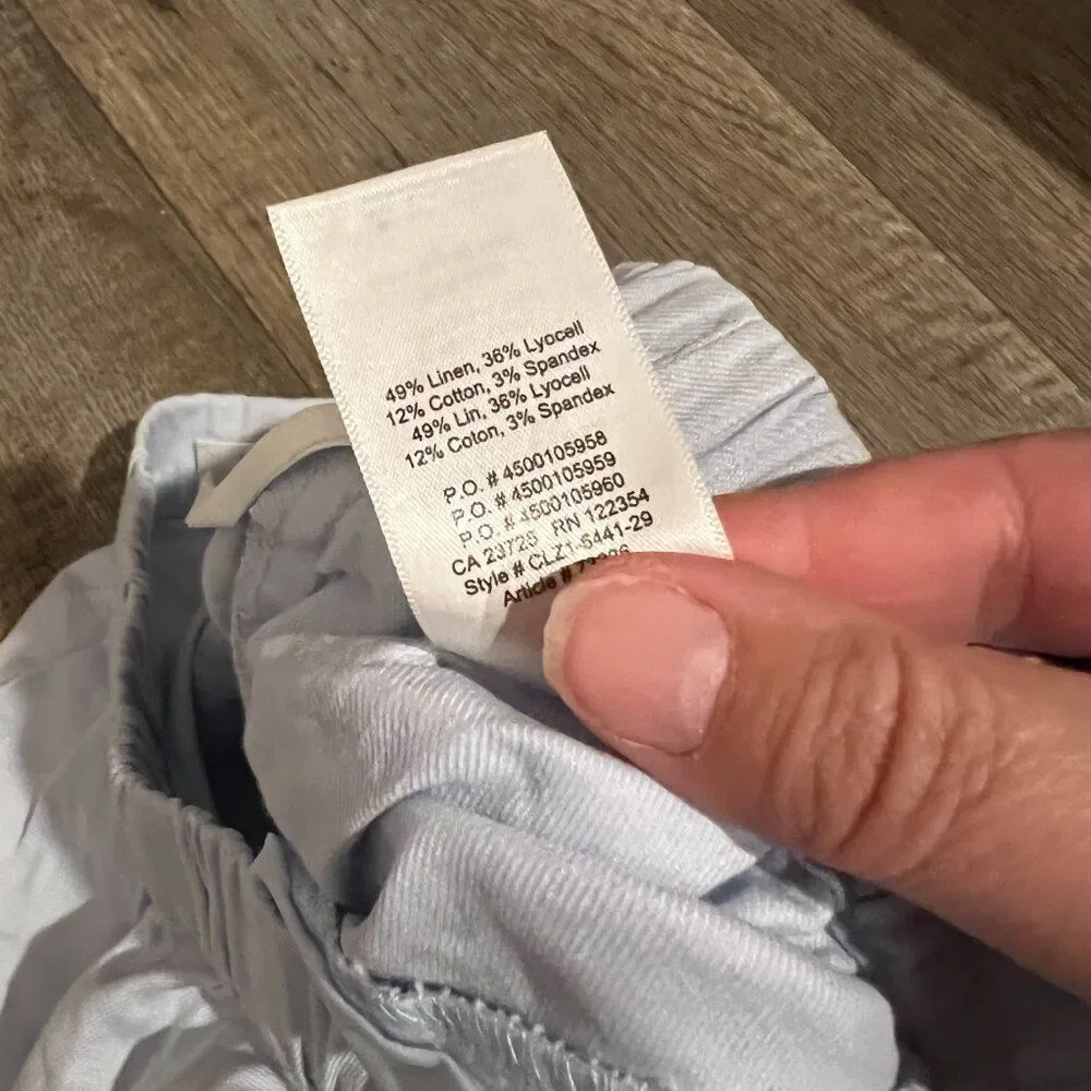 Babaton small blue‎ linen blend pants